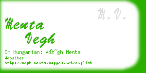 menta vegh business card